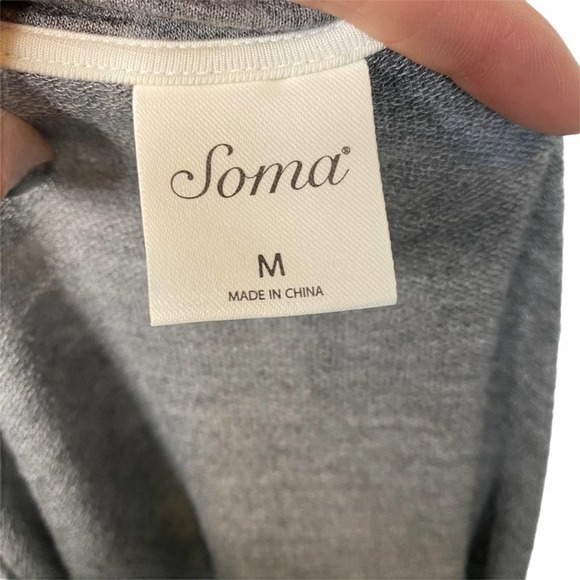 Soma Blouse Womens Loungewear Long Sleeve Top Stretch V Neck Soft Gray Medium - Picture 9 of 10